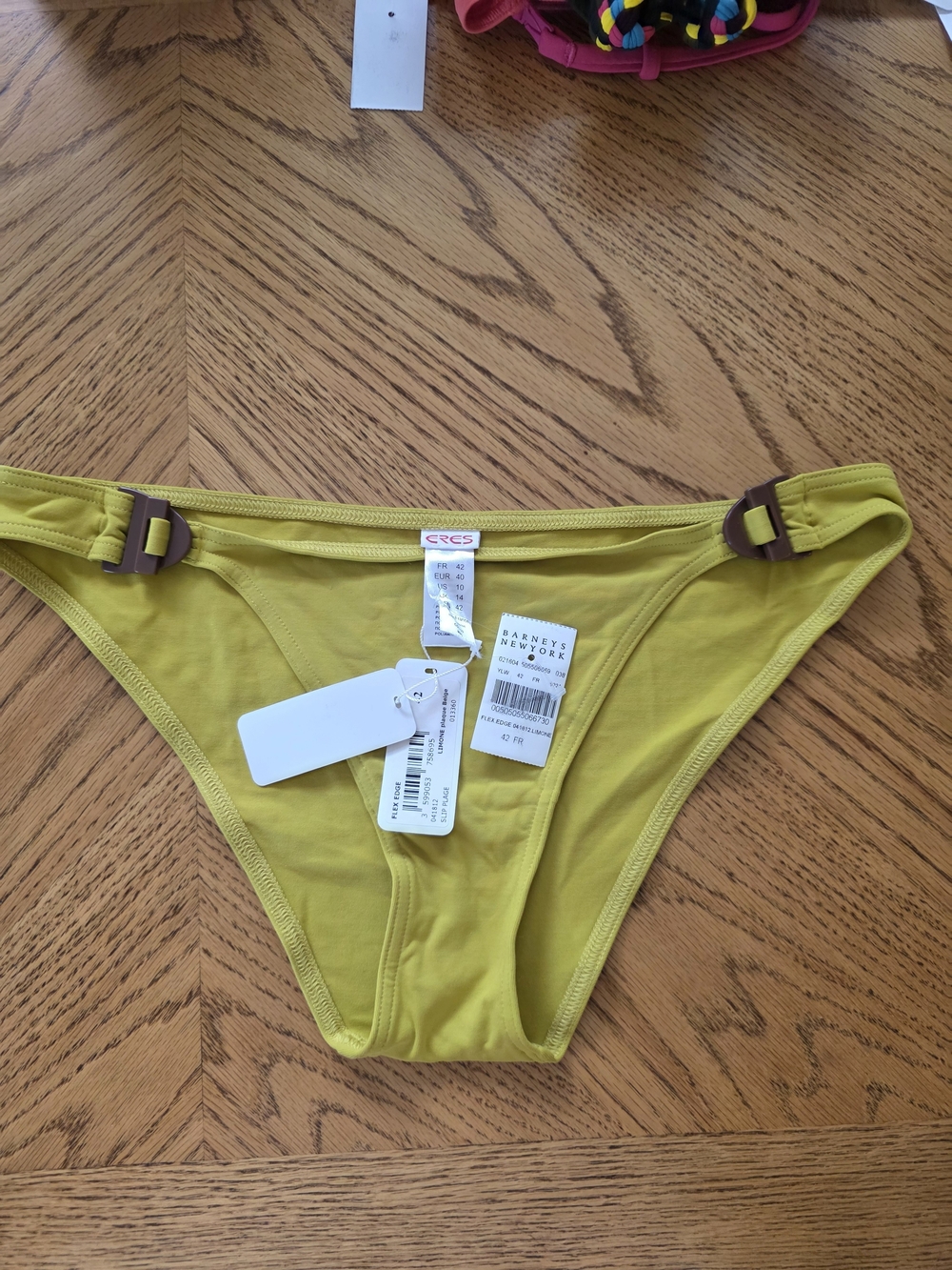 C/CS Chartreuse Women’s Bikini Bottom with Buckle Detail - Picture 2 of 3